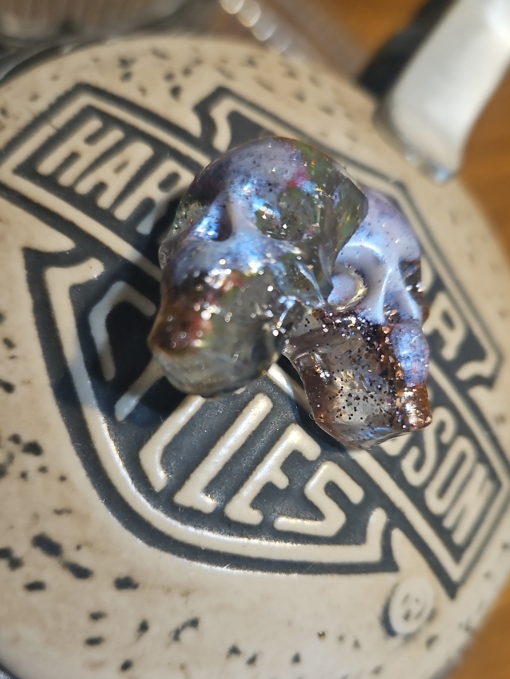 Hand Crafted Dual Skulls Accent Art NEW